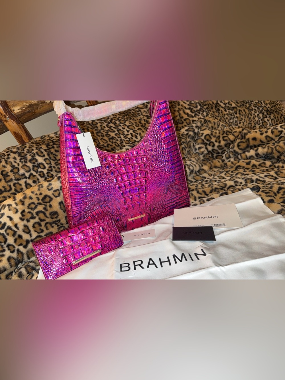 Brahmin Voltage Violet Melbourne Shoulder Bag & Matching Wallet. New w/Tags!!!